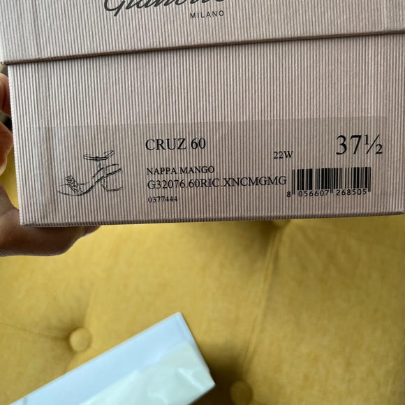 Gianvito Rossi women orange Cruz braided leather and suede sandals 37.5 Brandnew - Picture 4 of 7